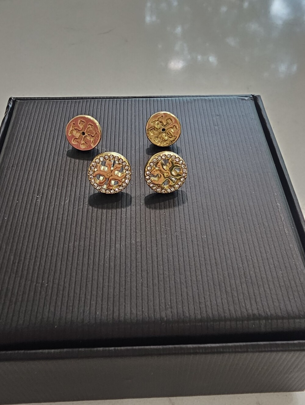 Tory Burch Miller Pave Earrings, New Without Tags